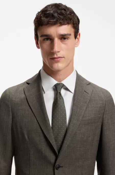 Silk-blend tie with micro pattern