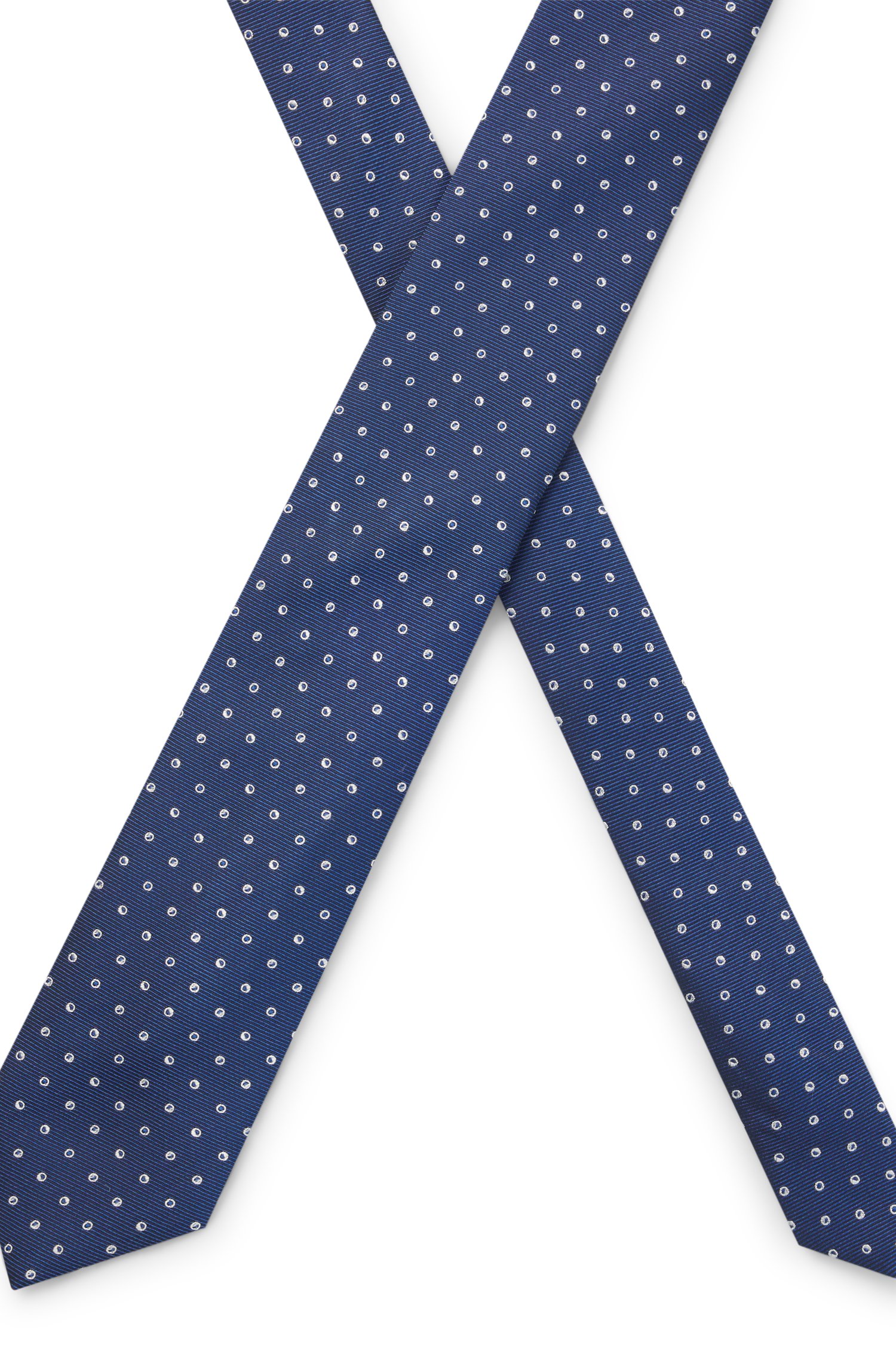 Boss Silk-blend tie with micro pattern slipsar herr – bild 3