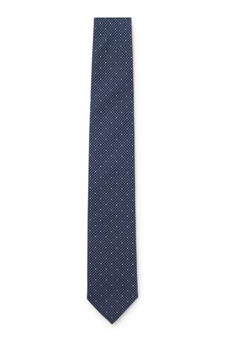 Silk-blend tie with micro pattern