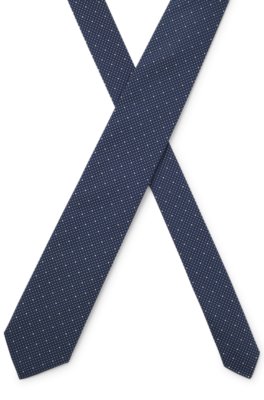 Boss Silk-blend tie with micro pattern slipsar herr – bild 3