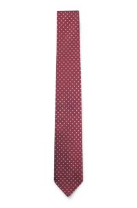 Silk-blend tie with micro pattern, Red