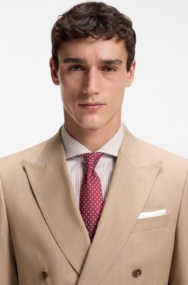 Silk-blend tie with micro pattern, Red