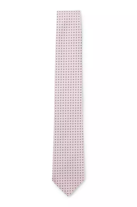 Silk-blend tie with micro pattern