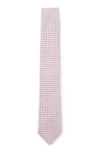 Silk-blend tie with micro pattern, Pink