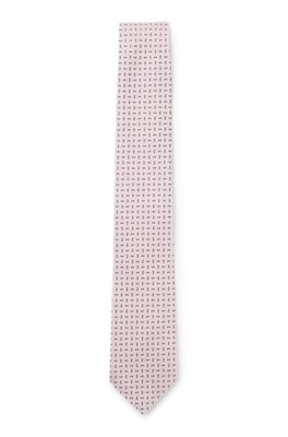Silk-blend tie with micro pattern