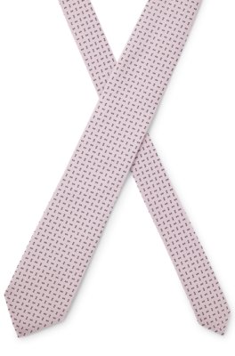 Boss Silk-blend tie with micro pattern slipsar herr – bild 3