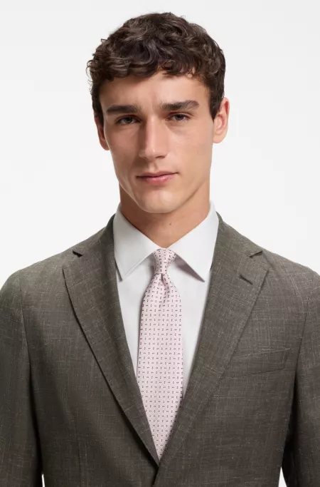 Silk-blend tie with micro pattern