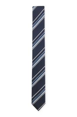 Silk-blend tie with diagonal-stripe jacquard 1