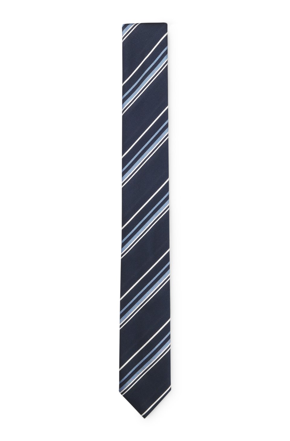 Silk-blend tie with diagonal-stripe jacquard