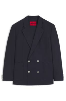 Modern-fit blazer in wool-blend poplin 4