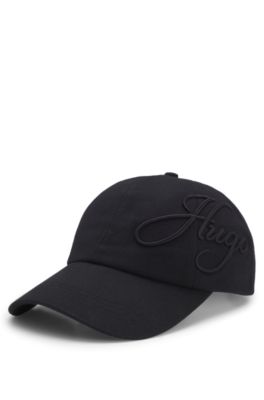 Logo-embroidered cap in cotton twill, Black