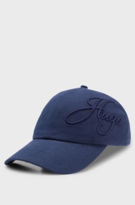 Logo-embroidered cap in cotton twill, Dark Blue