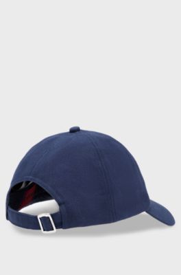 Logo-embroidered cap in cotton twill, Dark Blue