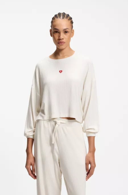 Sweatshirt aus Stretch-Modal mit Herz-Logo