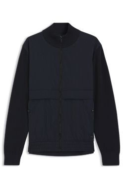 Cotton-blend jacket with contrast-fabric trims