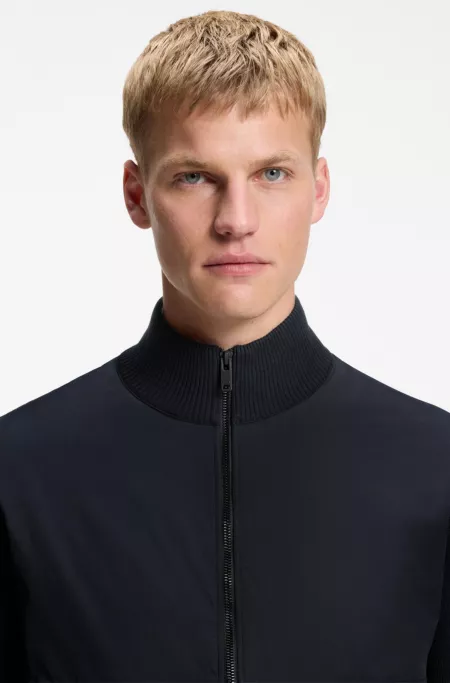 Jacke aus Baumwoll-Mix mit Details aus Kontrastmaterial