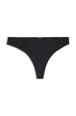Low-rise briefs with lace and gold accents