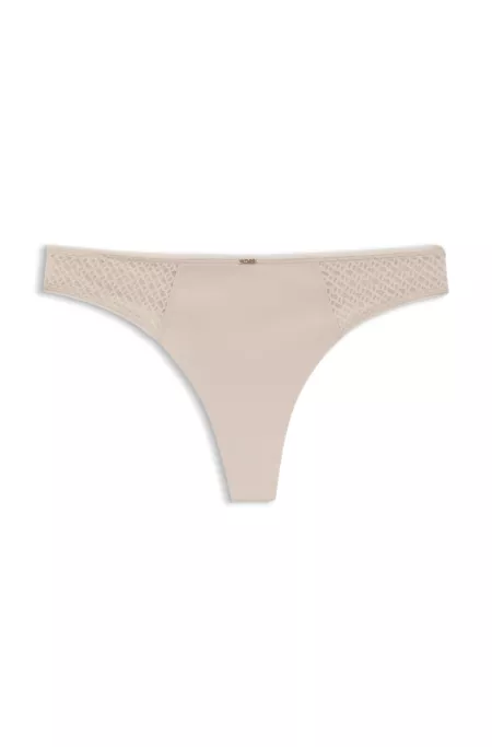 Low-rise briefs with lace and gold accents