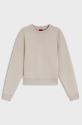 Resort-script logo sweatshirt in cotton, Light Beige