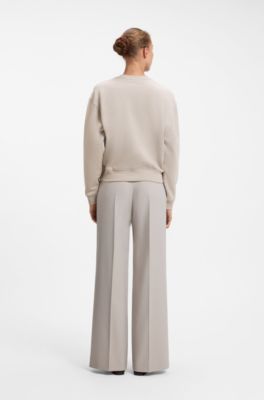 Resort-script logo sweatshirt in cotton, Light Beige