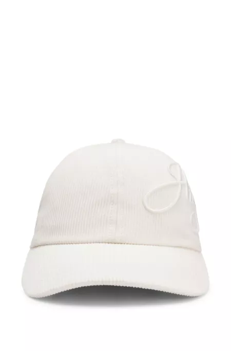 Casquette en velours de coton côtelé à logo brodé