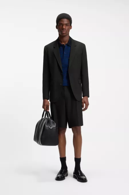 Short Relaxed en twill stretch avec plis sur le devant