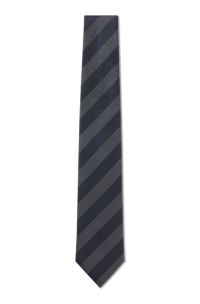 Block-stripe tie crafted in pure silk, Blue stripes