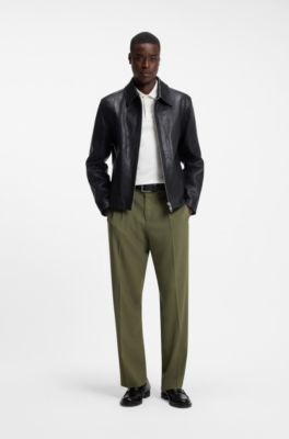 Slim-fit polo in mercerized cotton, Natural