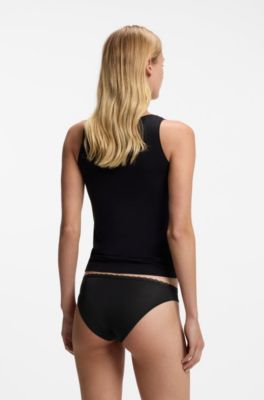 Three-pack of briefs with lace trim, Black