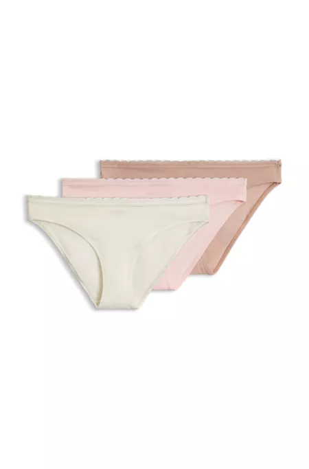 Lot de trois slips bordés de dentelle