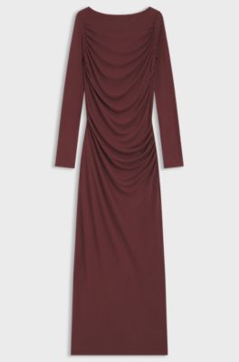Slim-fit jersey dress, Brown
