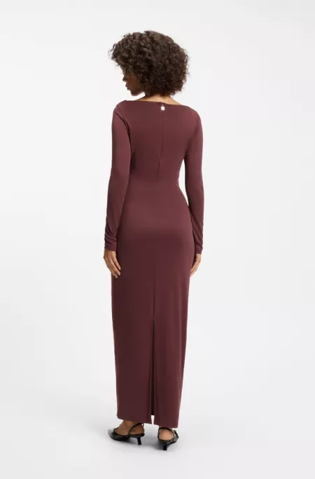 Slim-fit jersey dress with ruffle detail