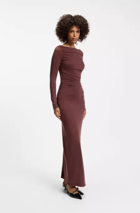 Slim-fit jersey dress with ruffle detail
