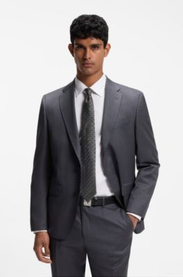 BOSS ONE Silk tie with jacquard pattern, Grey