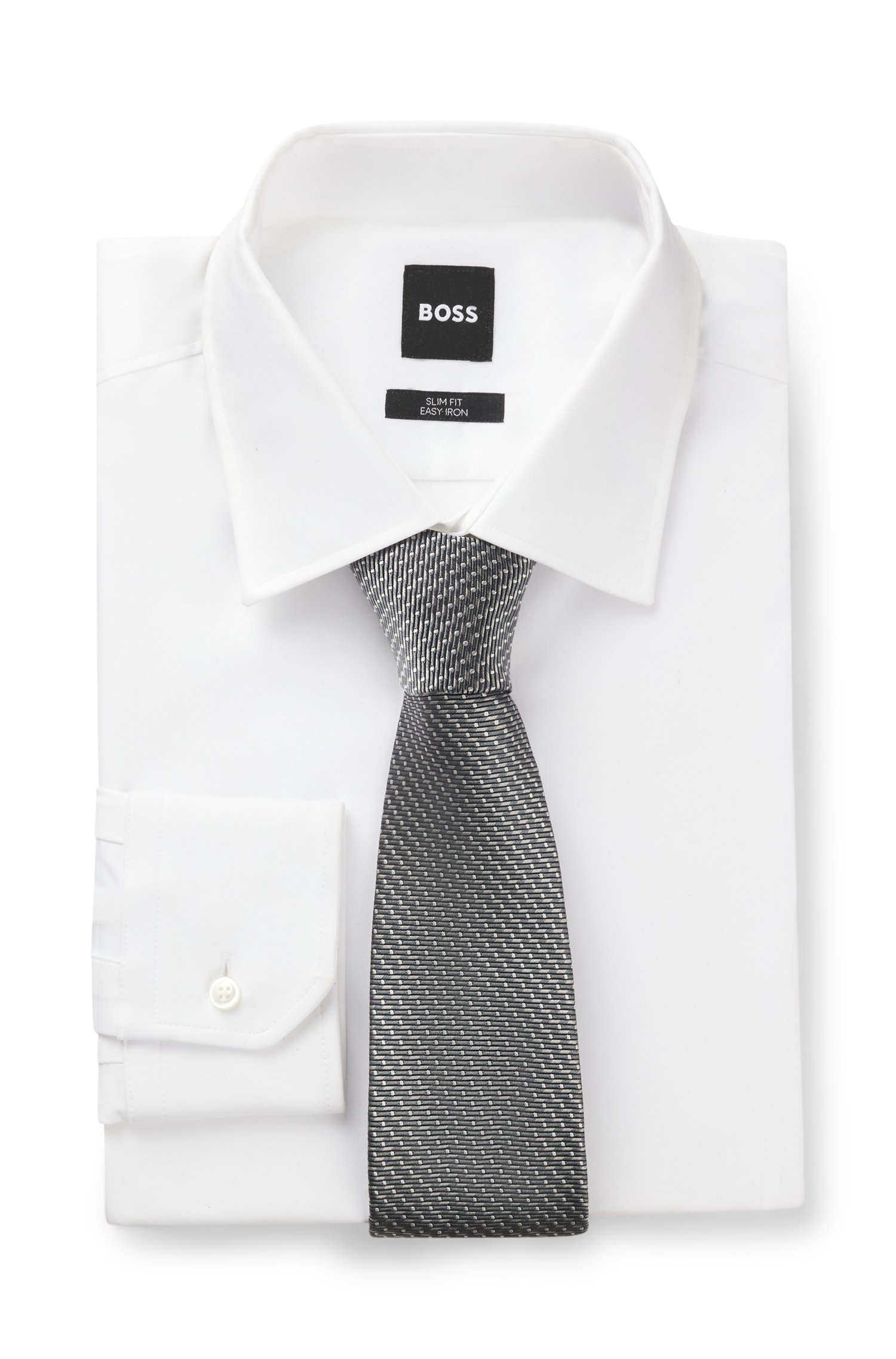 Boss ONE Silk tie with jacquard pattern slipsar herr – bild 2