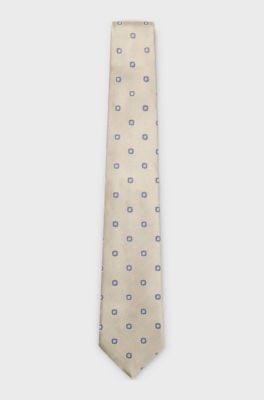 BOSS ONE Silk tie with jacquard pattern, Light Beige