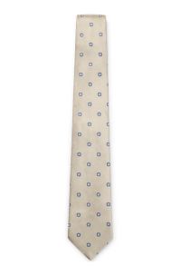 BOSS ONE Silk tie with jacquard pattern, Light Beige