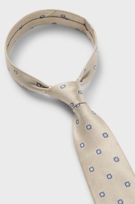 BOSS ONE Silk tie with jacquard pattern, Light Beige