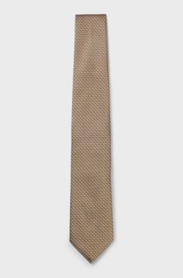 BOSS ONE Silk tie with jacquard pattern, Beige