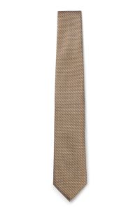 BOSS ONE Silk tie with jacquard pattern, Beige