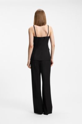 Sharp-fit corset vest with detachable straps, Black