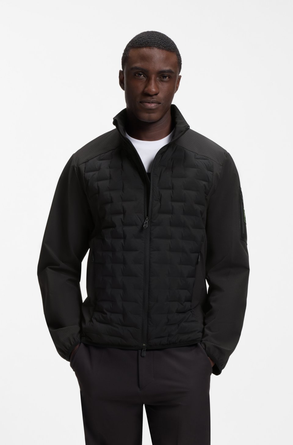 Water-repellent jacket with certified down filling