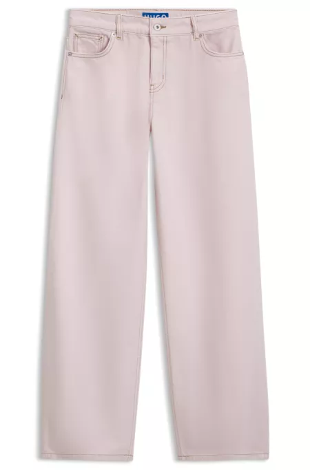 Jean ample en denim rose