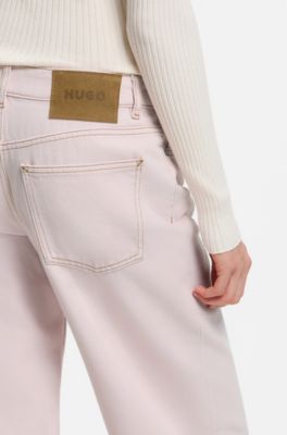 Loose-fit jeans in rose-coloured denim, Light Pink