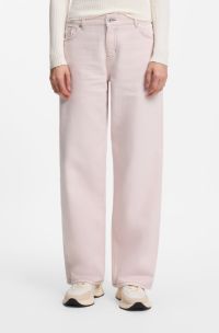 Loose-Fit Jeans aus ros&eacute;farbenem Denim, Hellrosa