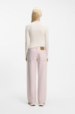 Loose-fit jeans in rose-coloured denim, Light Pink