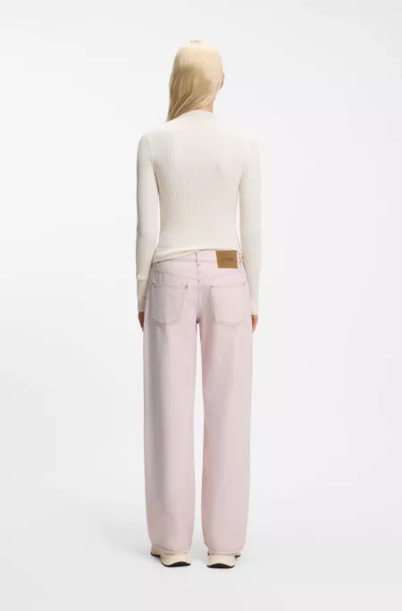 Jean ample en denim rose