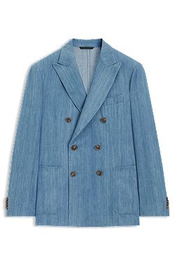 Blazer en coton italien à revers en pointe