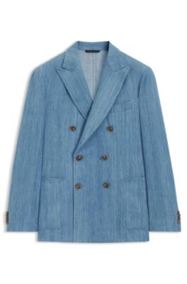 Italian-cotton blazer with peak lapels 4