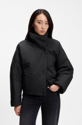 Water-repellent jacket with stand collar, Black